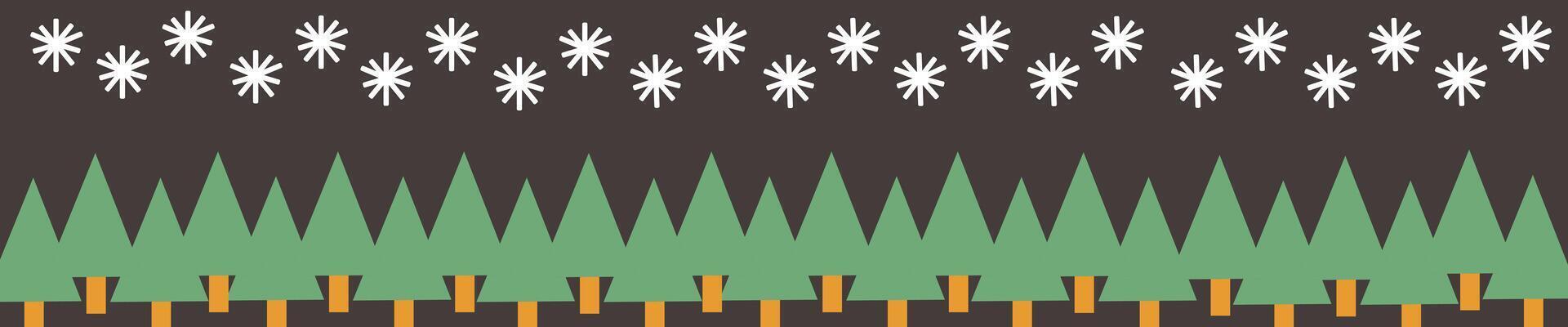 Long horizontal Christmas and New Year banner or background vector
