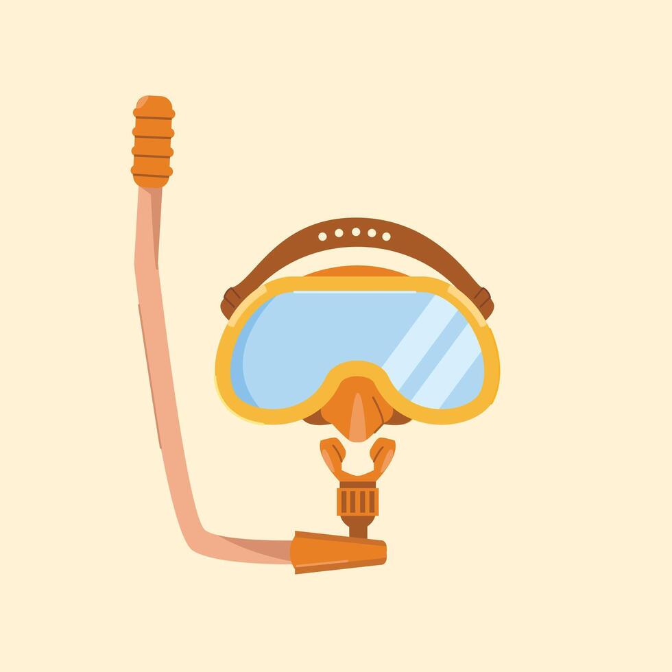 diving mask with breathing apparatus, swimming equipment, suitable for posters and web icons vector