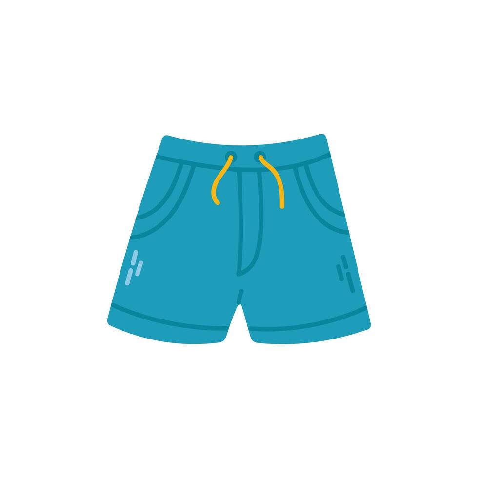 Shorts icon in flat color style. Beach wear vector
