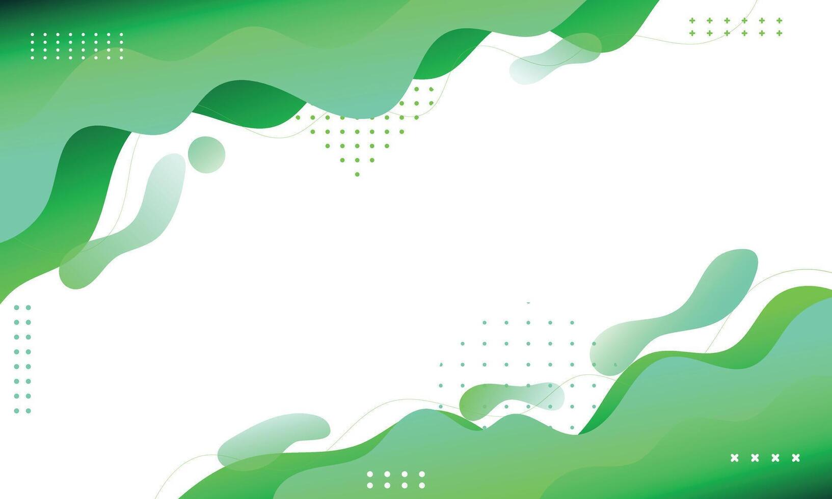 Abstract green liquid fluid modern background wavy curved vector