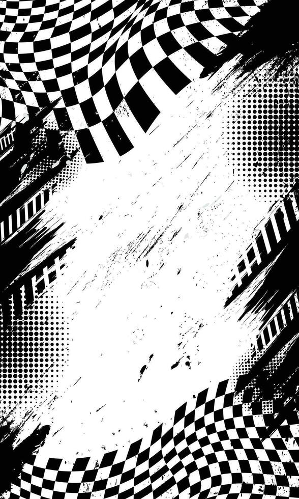 Wavy checkered flag racing wallpaper vector
