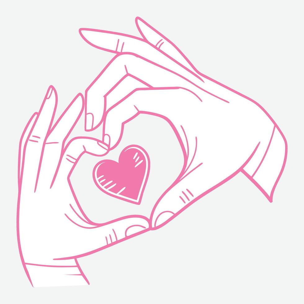 Hands Forming a Heart Shape, Expressing Love and Connection vector