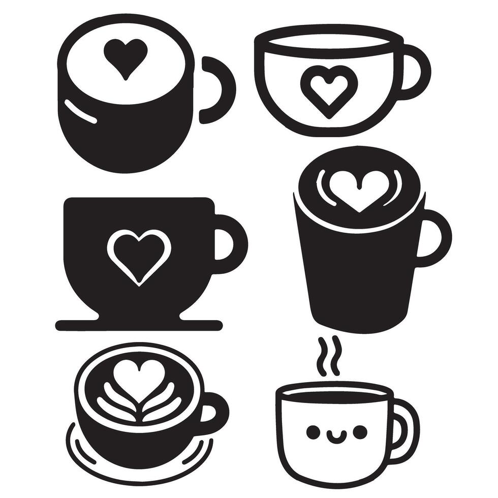 Collection of tea cups Illustration vector