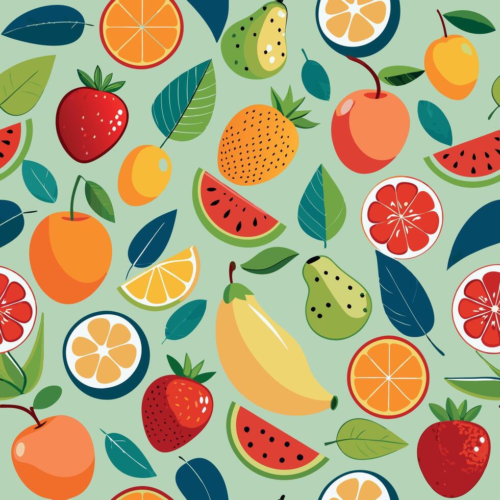 Different fruits background Illustration vector