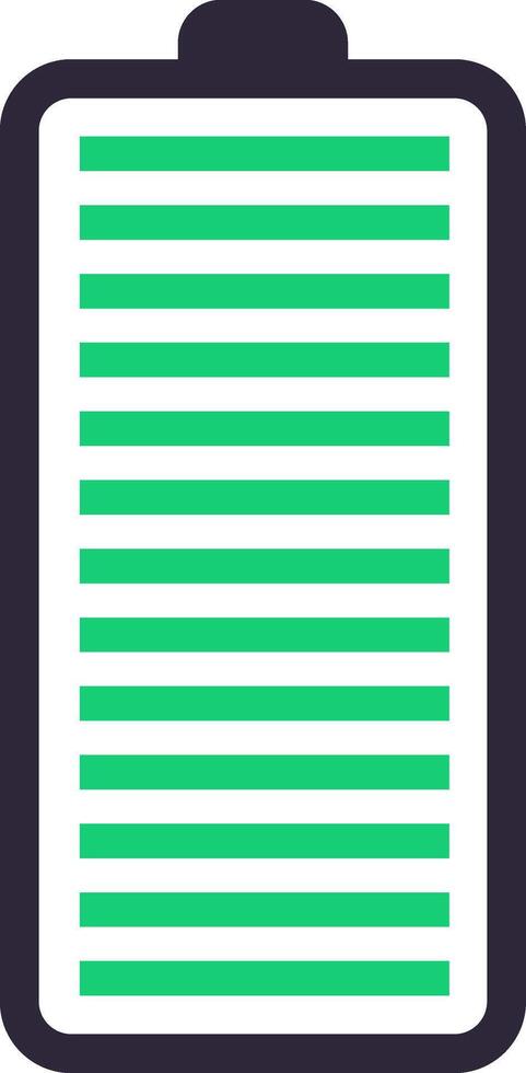 Displaying a full battery status indicator with maximum power level, representing green energy and efficient lithium ion energy storage in electronic devices vector