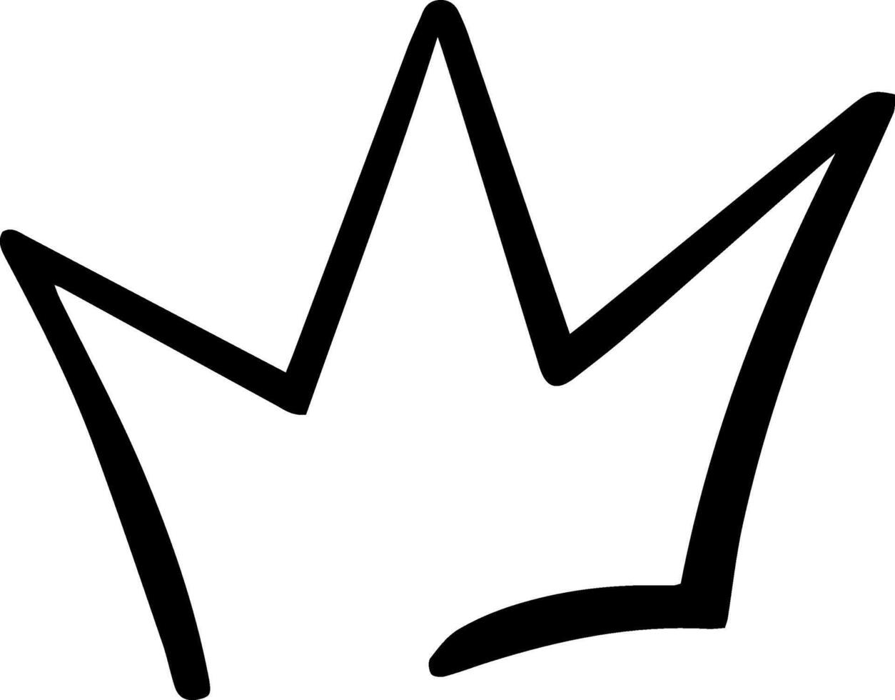 Simple, black and white line art illustration of a crown symbolizing monarchy, power, and achievement, suitable for various design projects vector