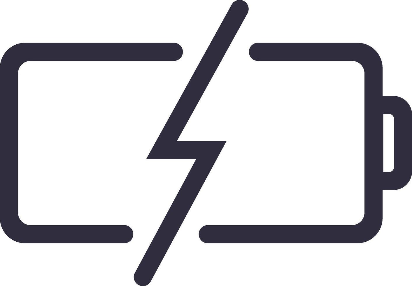 Minimalist illustration featuring a battery icon with a lightning bolt symbol, representing the process of charging and energy replenishment for electronic devices vector