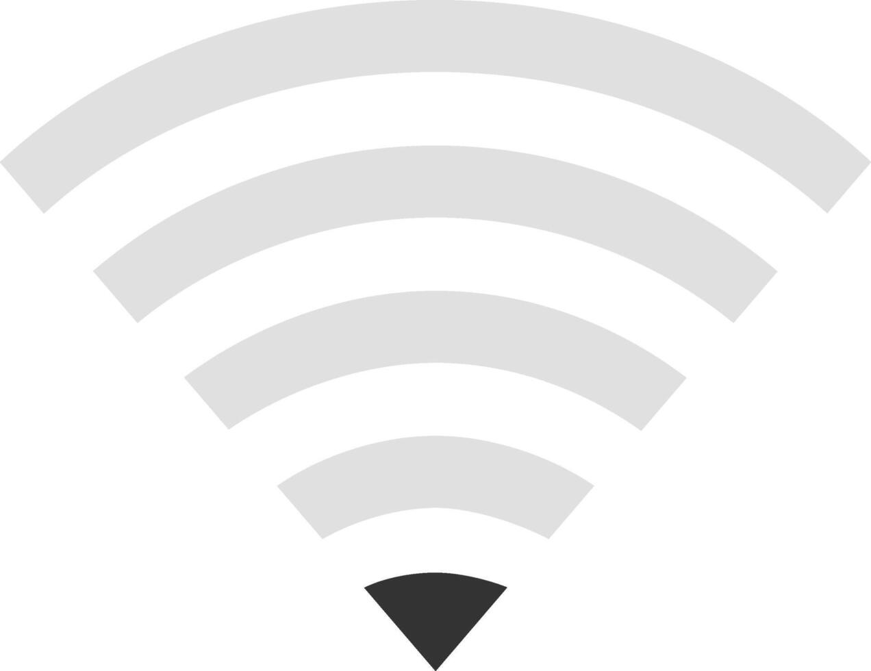 Wireless network symbol radiating waves, illustrating internet connection status and showcasing the essence of connectivity and signal strength in modern communication technology vector