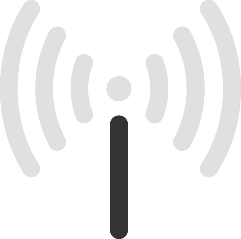 Stylized Wi Fi symbol with curved lines radiating from a central point, symbolizing network coverage and data transmission in the digital age vector