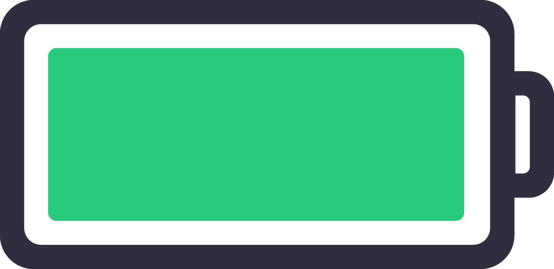 Green full battery icon symbolizing a fully charged device, representing power, energy, and readiness for immediate use in various electronic devices and technology applications vector