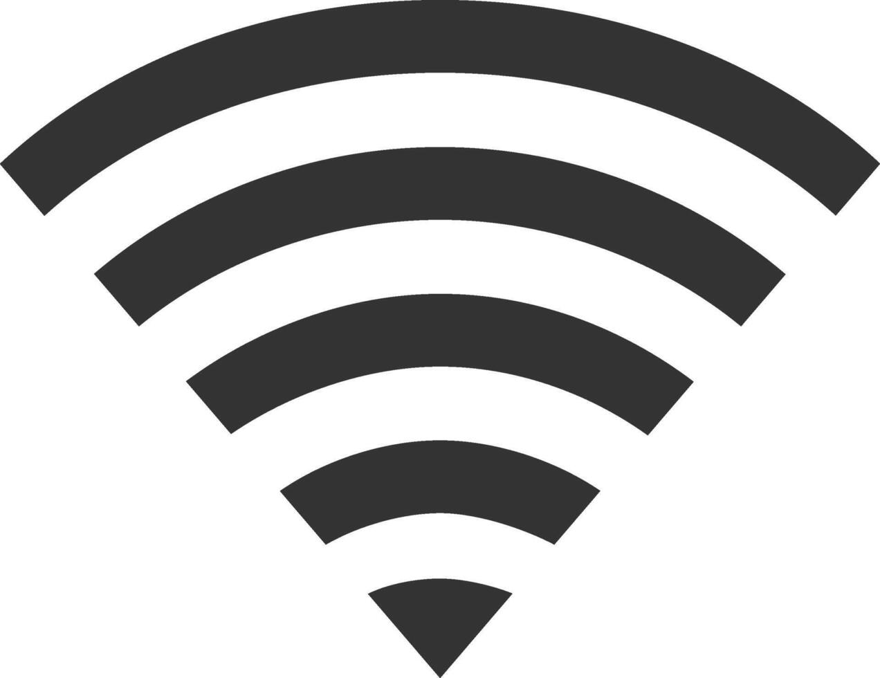 Wireless network symbol representing full strength internet connectivity, ideal for illustrating concepts related to technology, communication and online access vector
