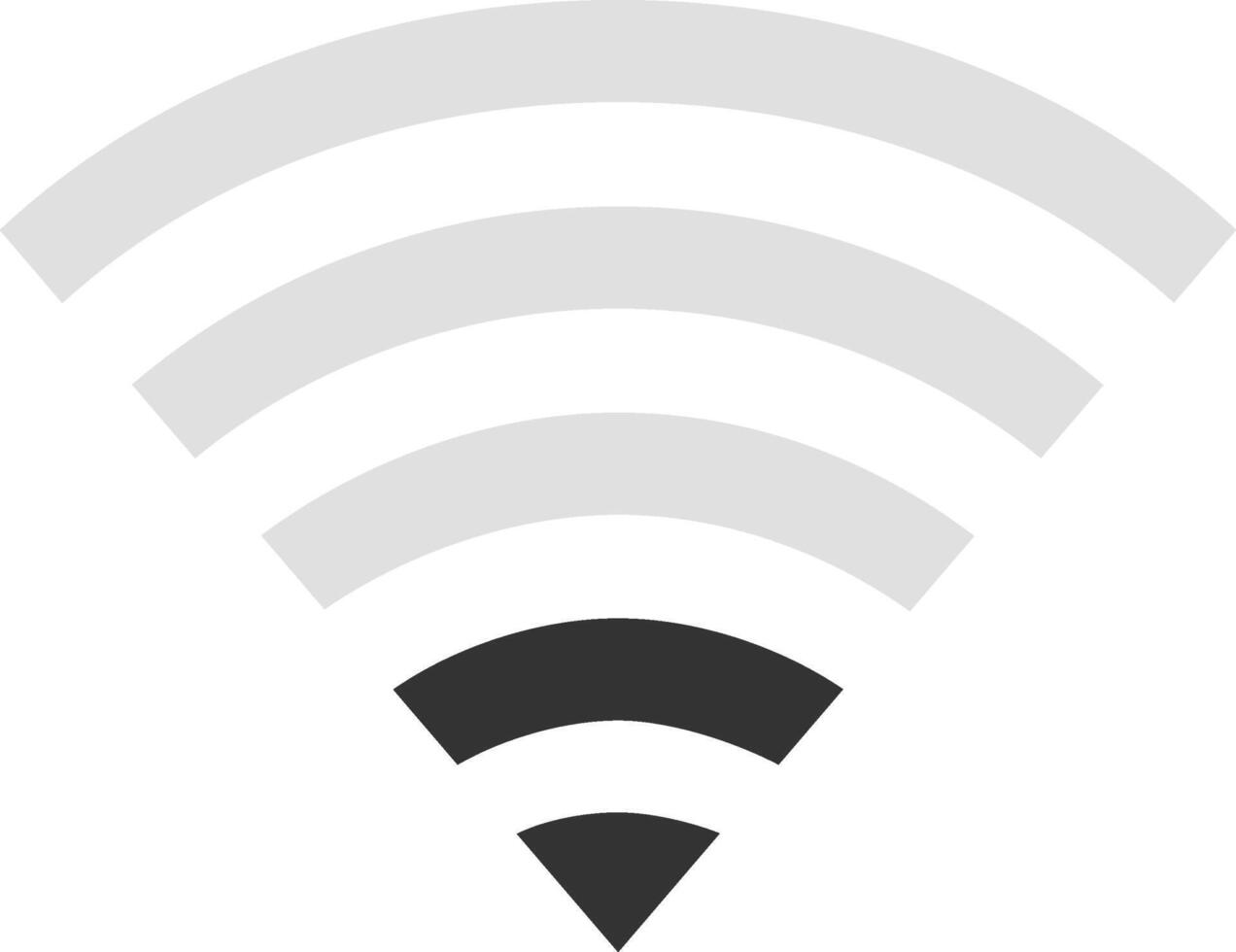Wireless network symbol is depicted with two bars illuminated, representing a moderate signal strength, conveying the concept of connectivity and internet access vector