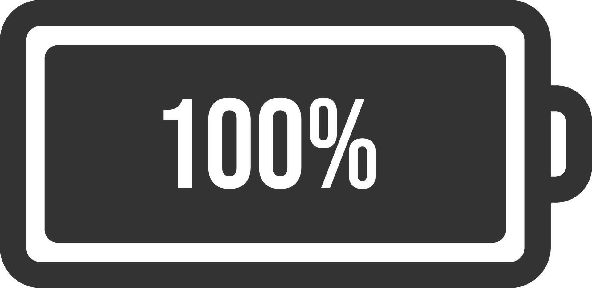 Displaying a fully charged battery icon, representing maximum power and readiness for immediate use in various electronic devices like smartphones, tablets, and laptops vector