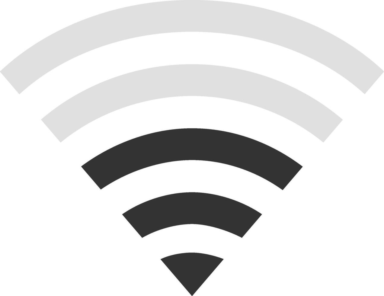 Wireless network icon featuring a partially grayed out design, symbolizing limited or weak internet access, reflects connectivity challenges in modern technology vector