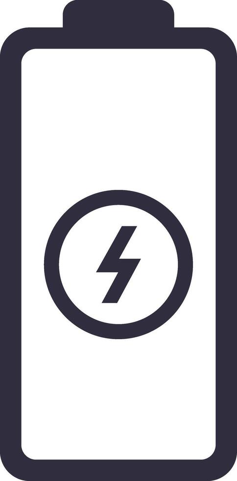 Battery icon is charging, symbolizing energy storage, power supply, and electrical potential, essential for powering electronic devices and systems vector