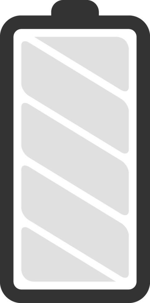 Simple battery icon representing a medium charge level, showcasing a moderate power status. Ideal for user interfaces and power indicators in electronic devices and applications vector