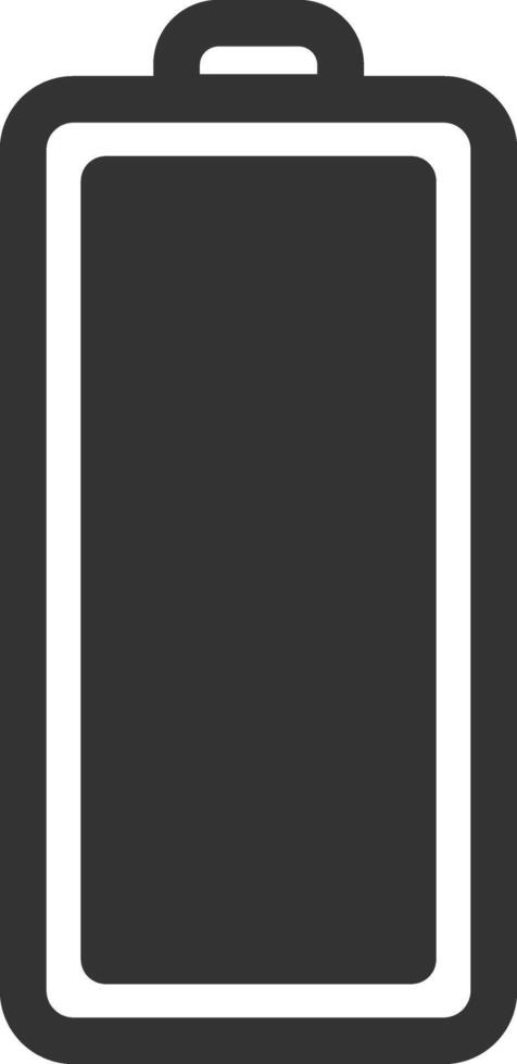 Simple battery icon representing a full charge, perfect for indicating power status on mobile phones, laptops, and other electronic devices with a minimalist design vector