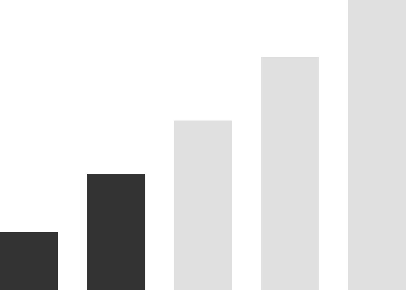 Minimalist bar chart featuring dark and light gray vertical bars, illustrating a positive trend and showcasing increasing profits in business and finance contexts vector