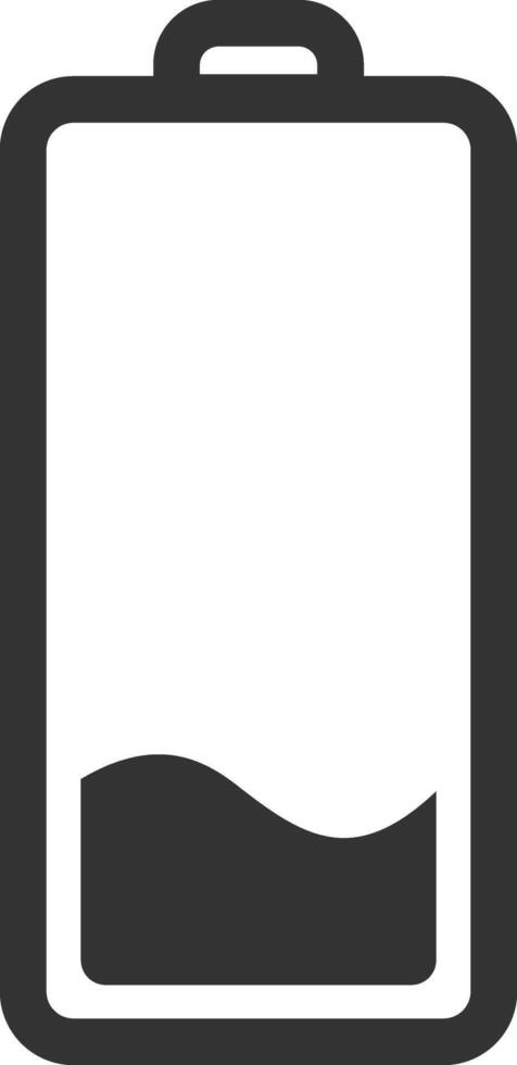 Minimalist illustration featuring a low battery icon, representing a critical power level and highlighting the urgent need for charging in various electronic devices vector