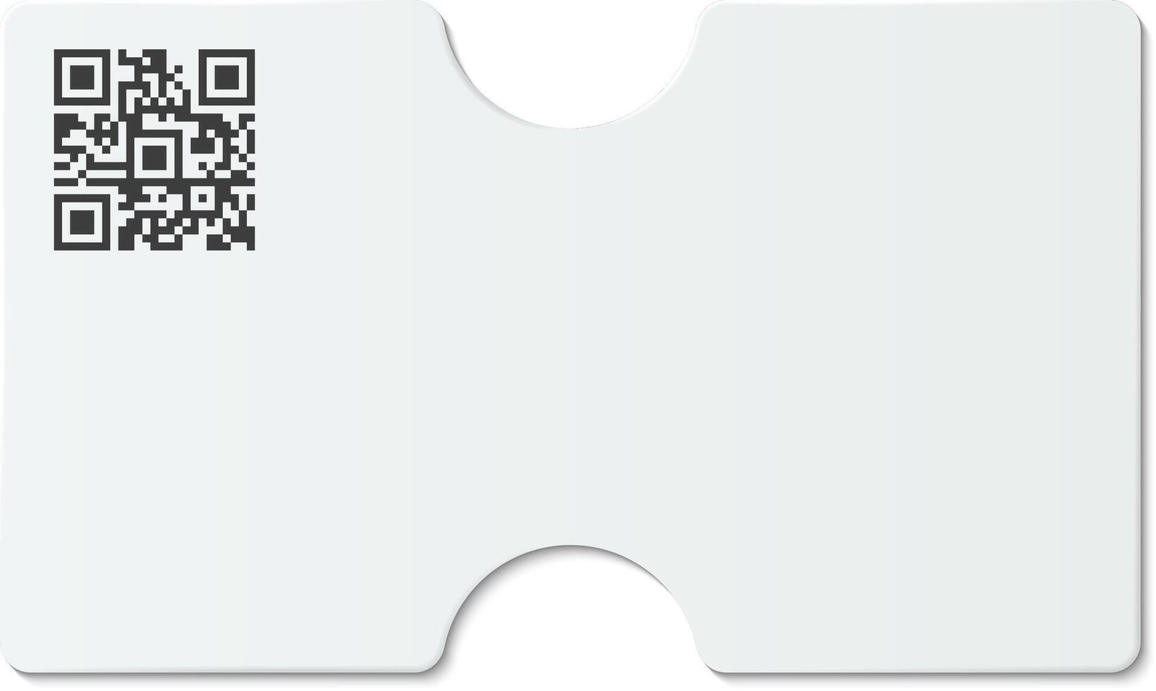 Blank white card featuring a QR code and rounded corners, providing ample space for customizing with unique designs. Ideal for various marketing and promotional needs vector