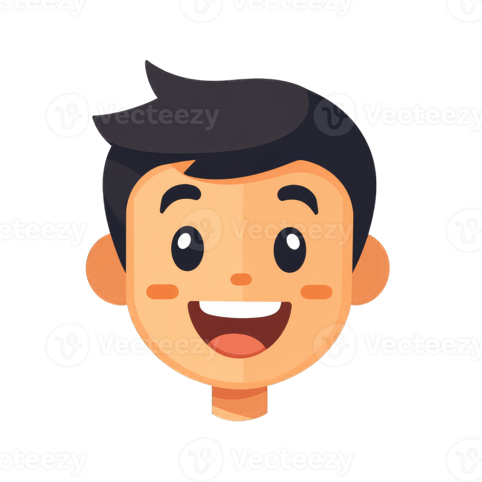 A cartoon man with a smile on his face png