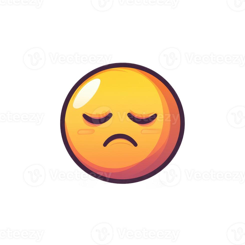 A sad emoticor with a sad face png