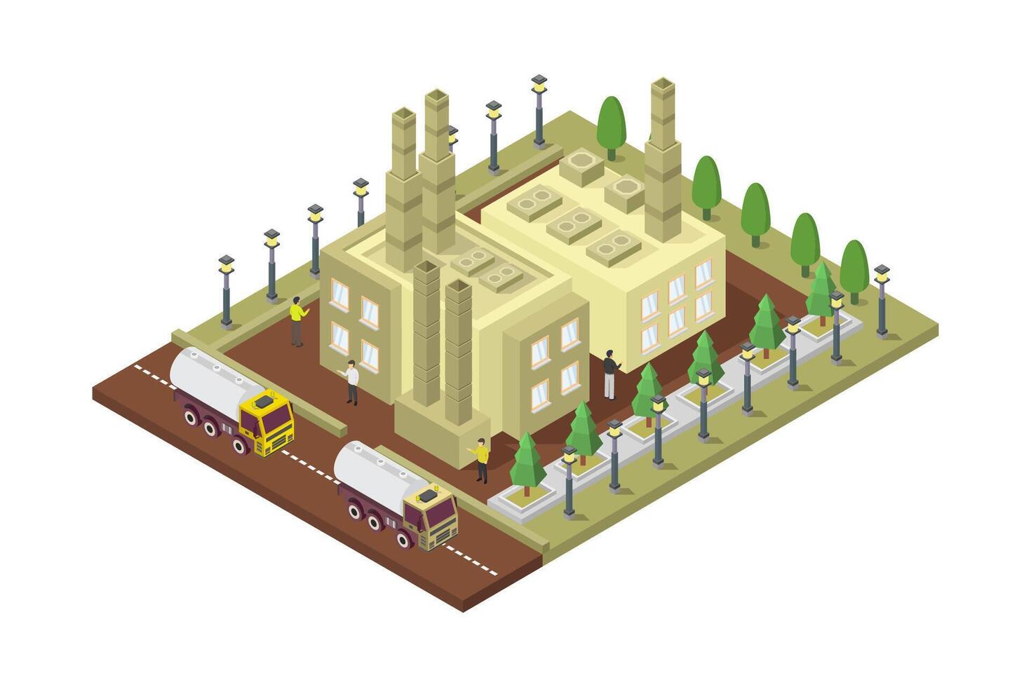 Old beer factory isometric vector
