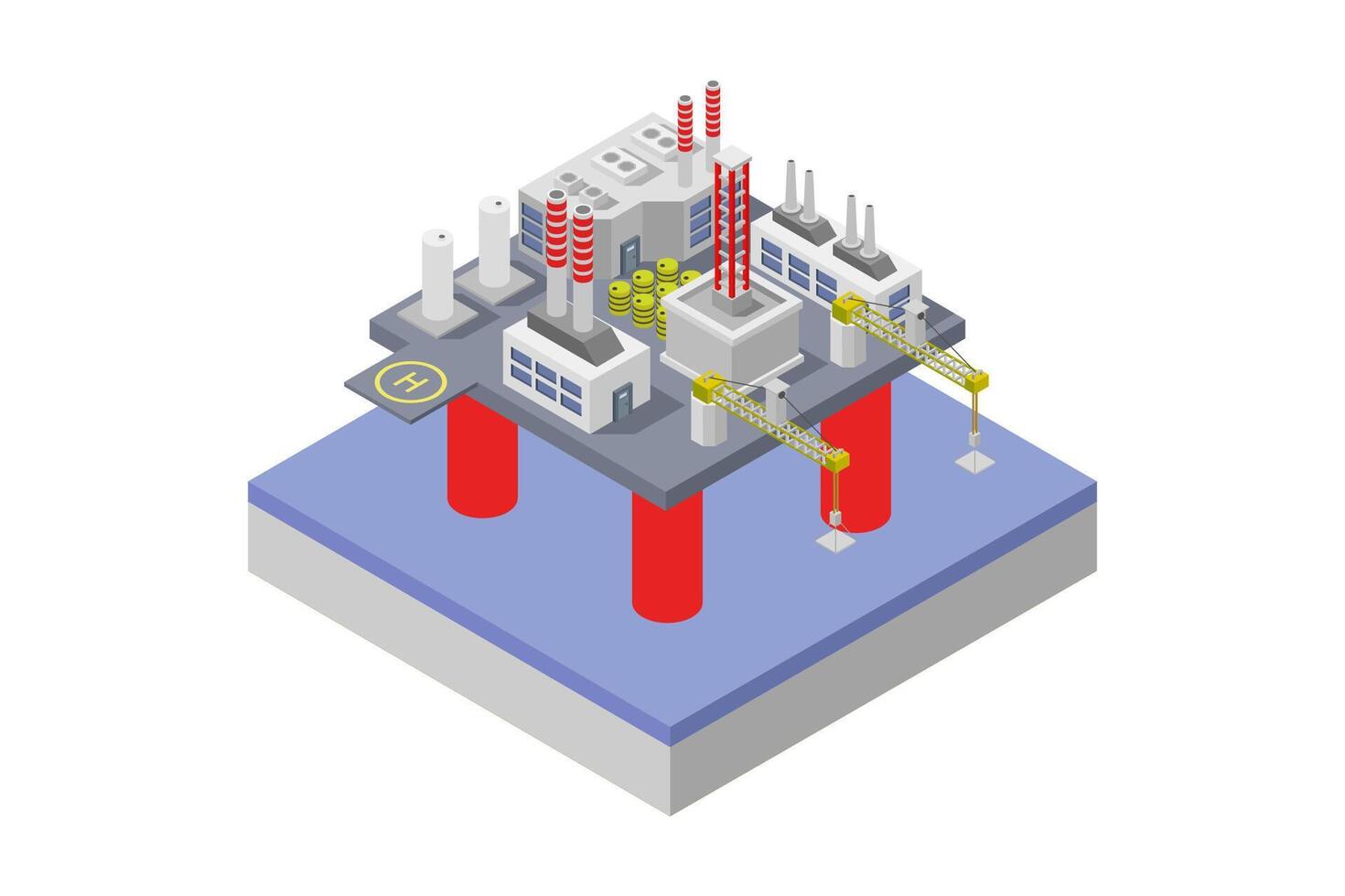 Ocean offshore industrial equipment isometric vector