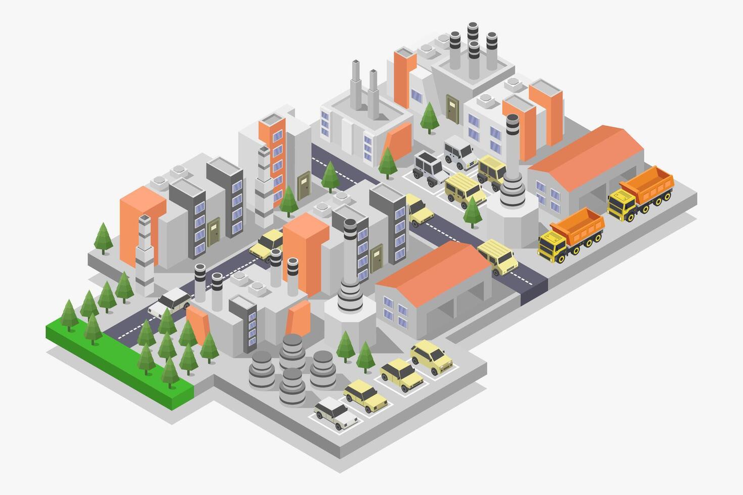 Isometric Industrial Park vector