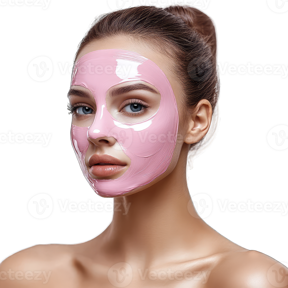 Pink mask with a clear plastic sheet png