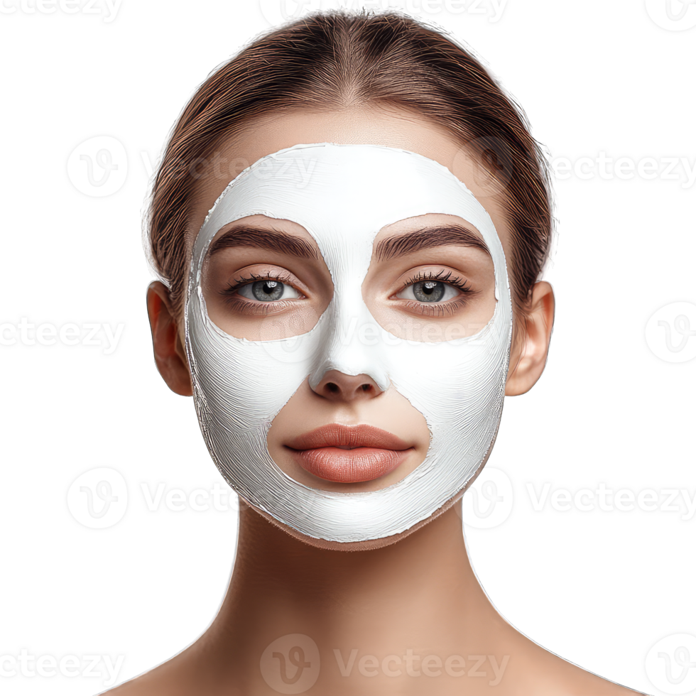 A woman with a white mask on her face png