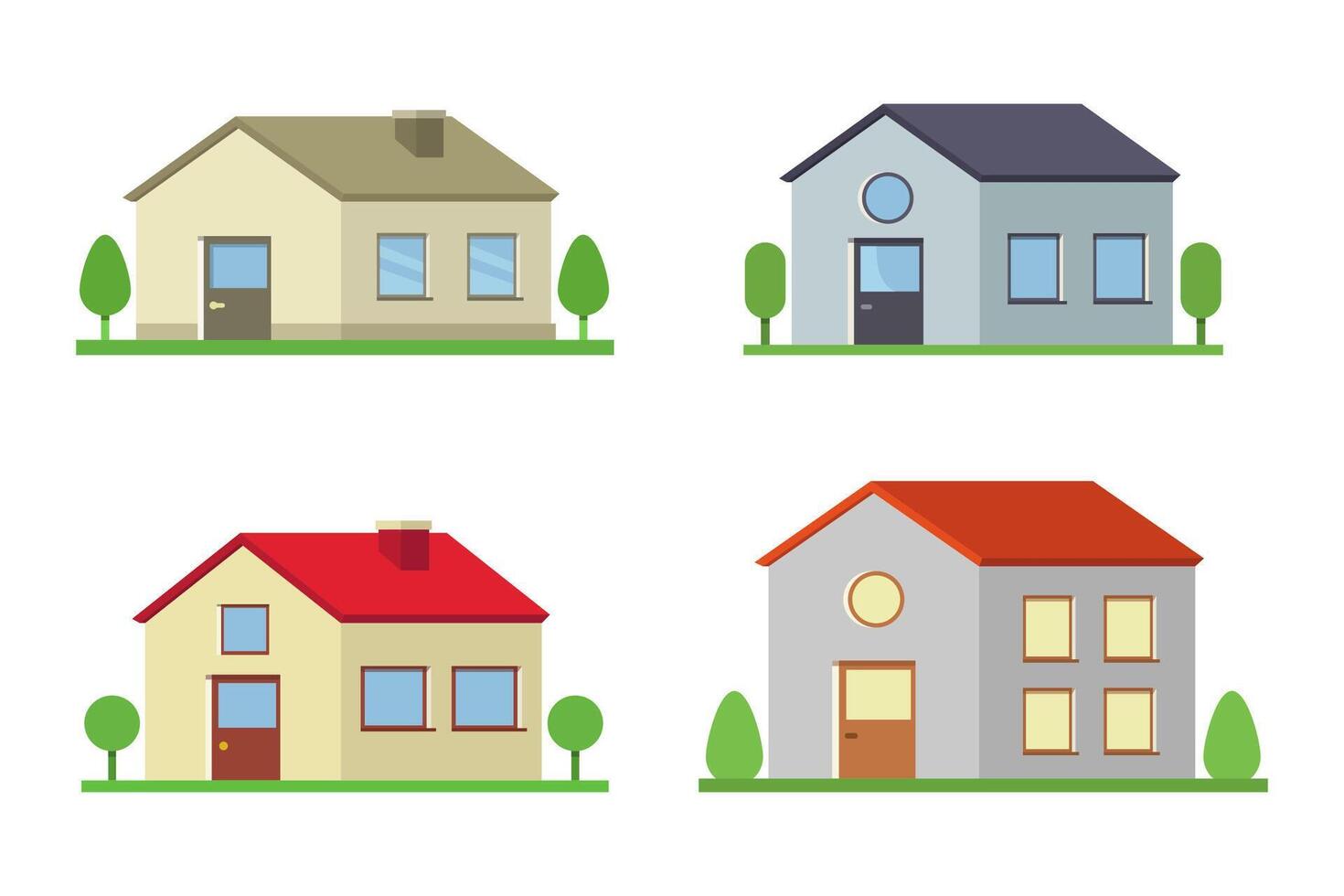 Modern houses illustrated vector