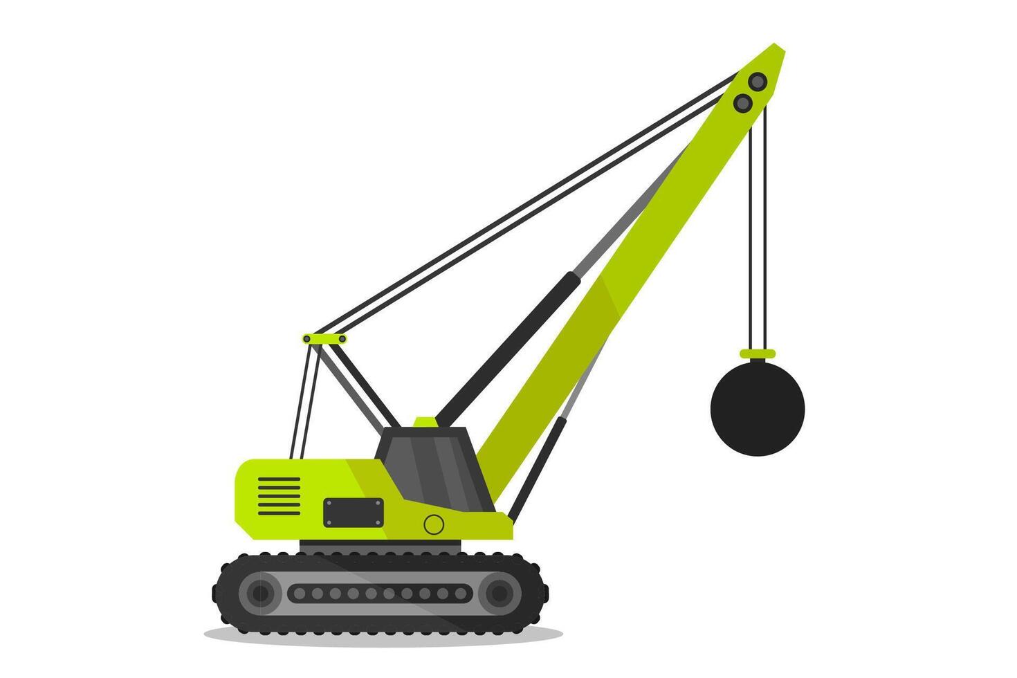 Wrecking ball crane illustrated on white background vector