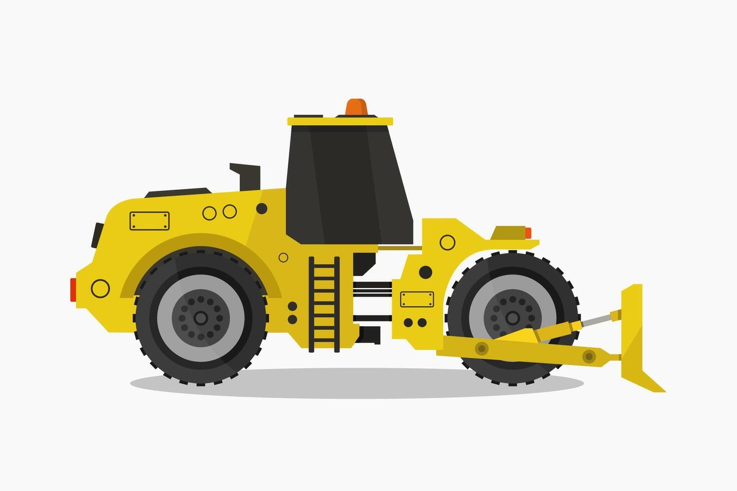 Bulldozer illustrated on white background vector