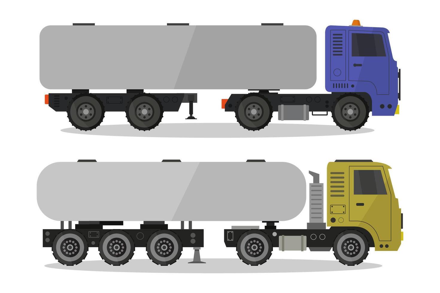 Tanker trucks illustrated on white background vector