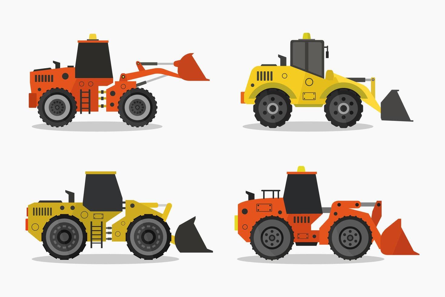 Wheel loader illustrated on white background vector