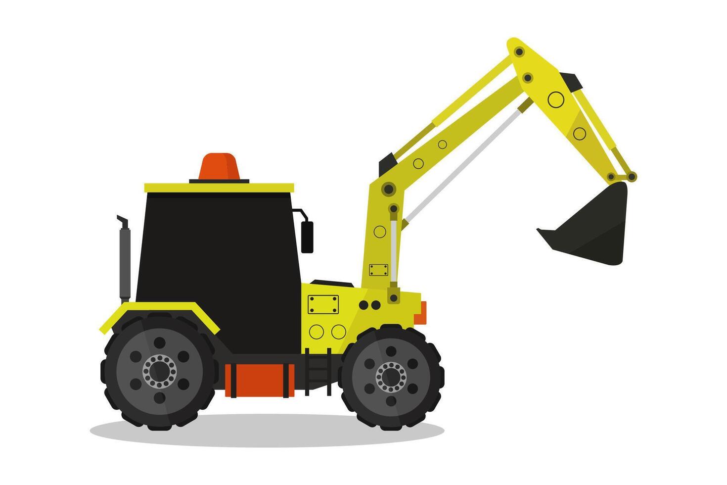 Excavator illustrated on white background vector