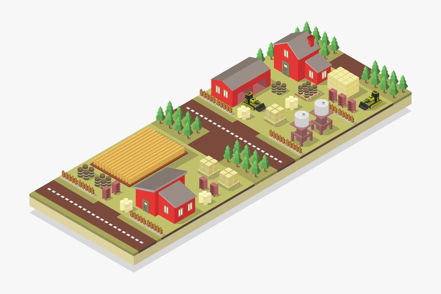Organic Farm Field Isometric vector