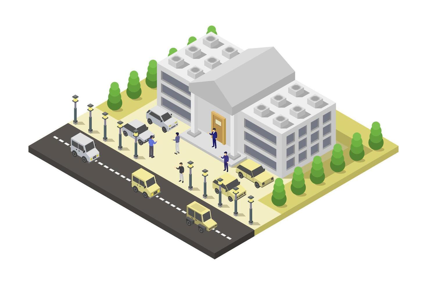 Isometric museum illustrated on white background vector