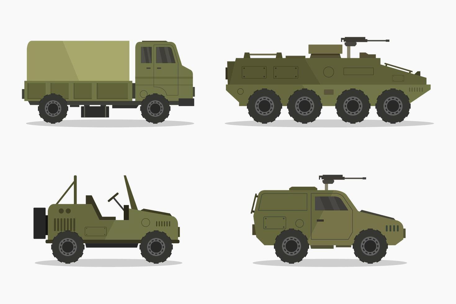 Military vehicle illustrated on white background vector