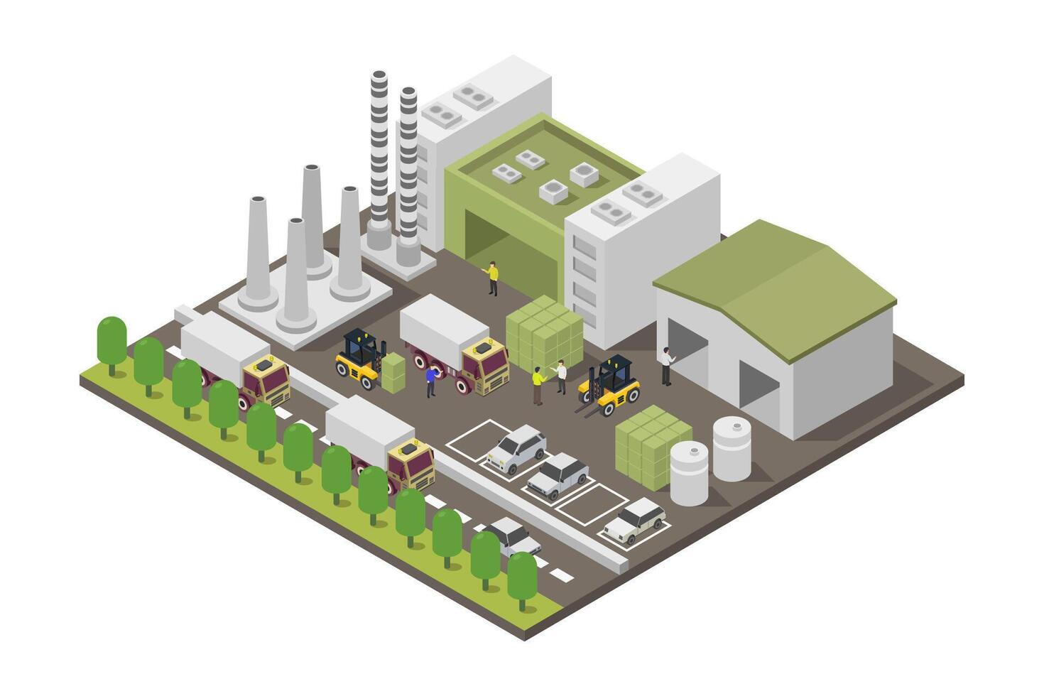 Recycling plant isometric vector
