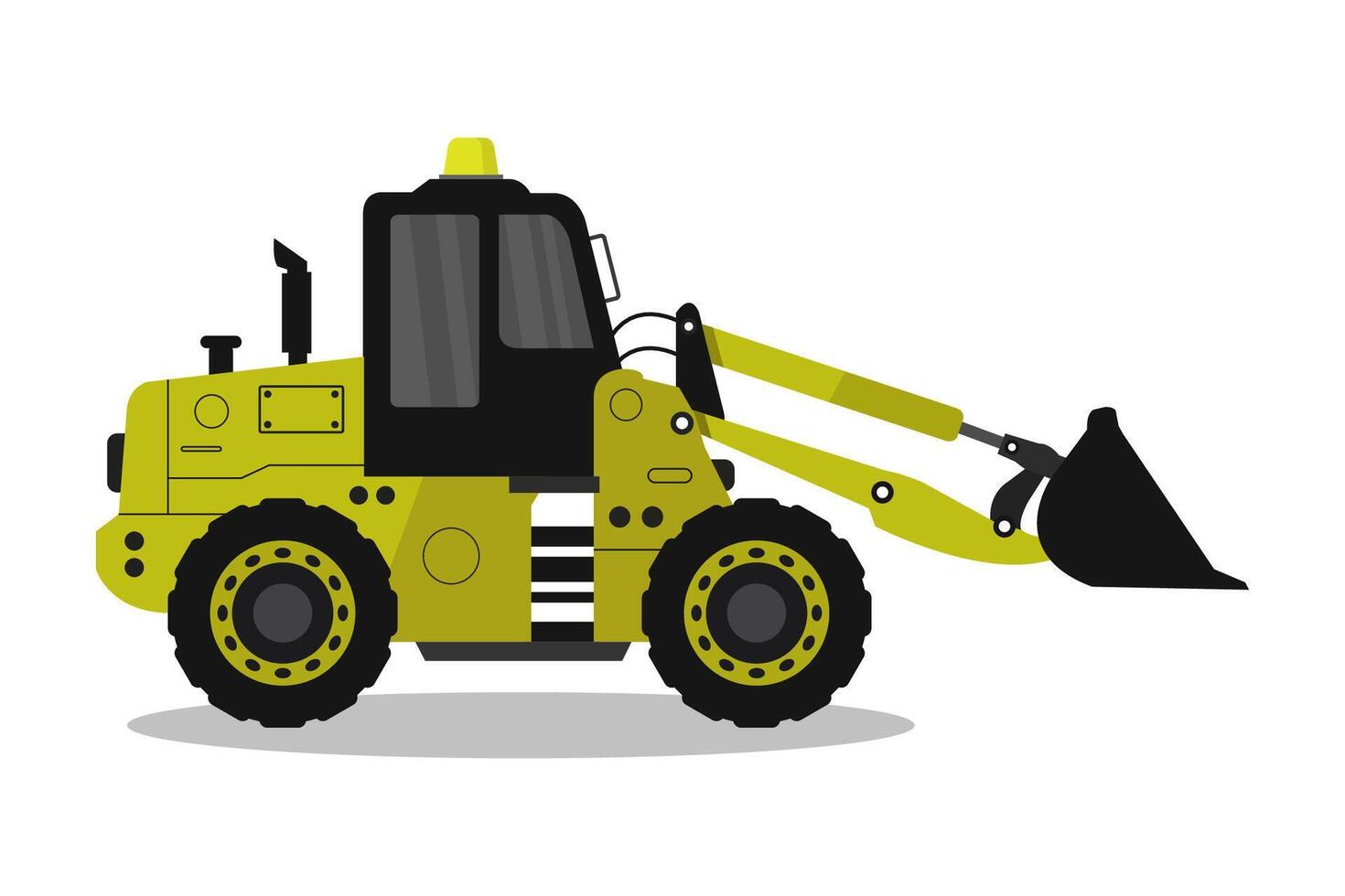 Excavator illustrated on white background vector