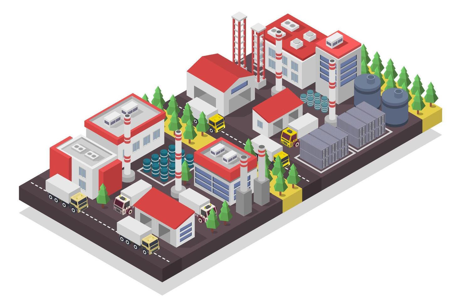Industrial factory illustrated on white background vector