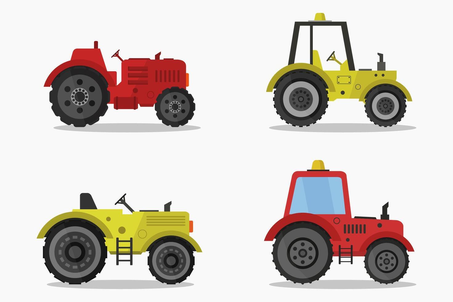 Tractors illustrated on white background vector