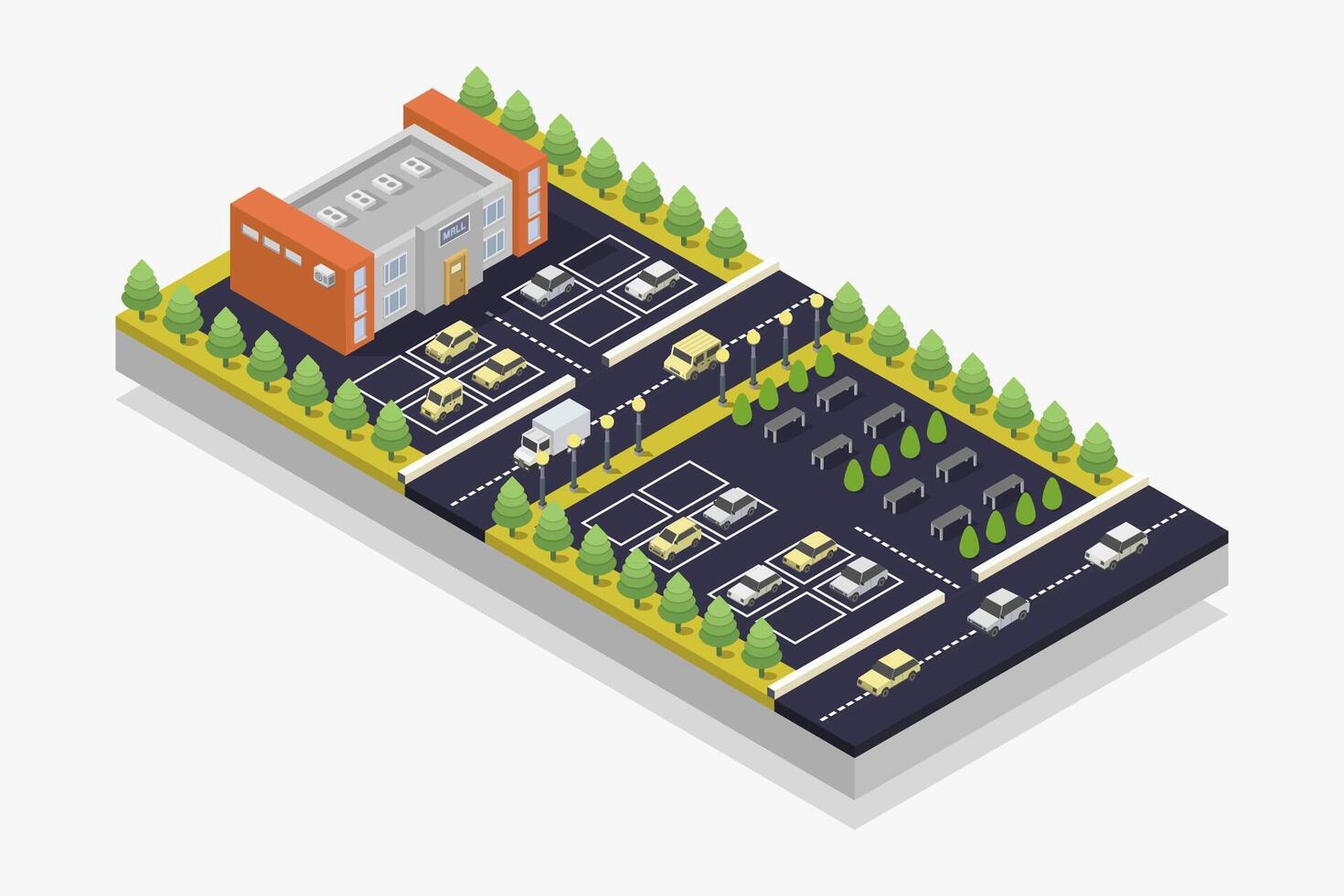 Shopping mall isometric vector