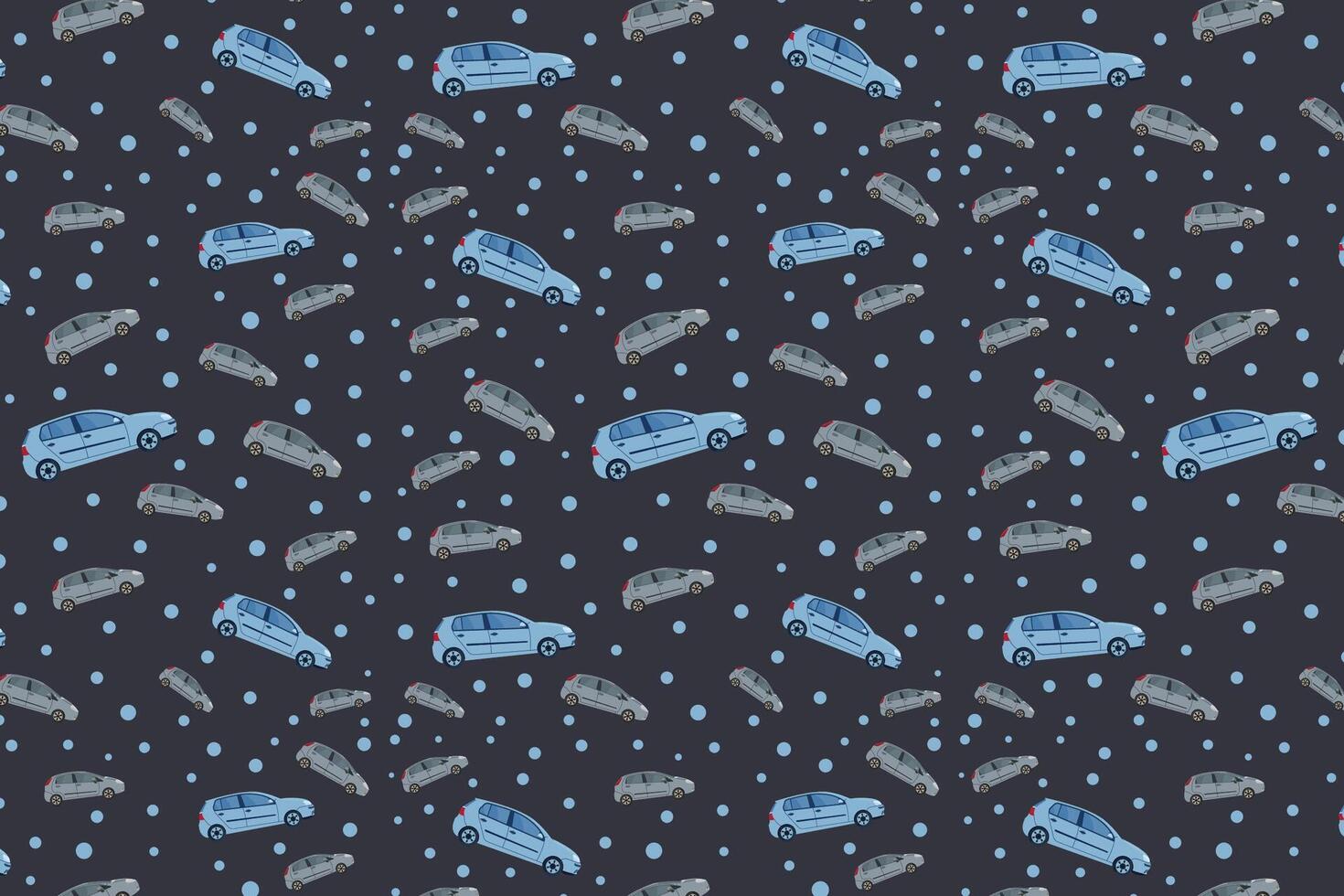 Illustrated car pattern vector