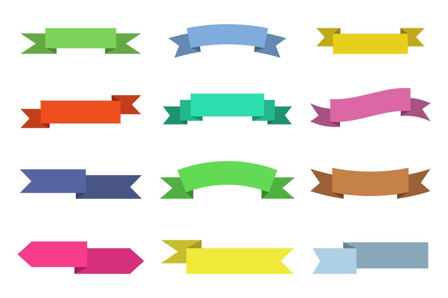Ribbon elements illustrated on white background vector