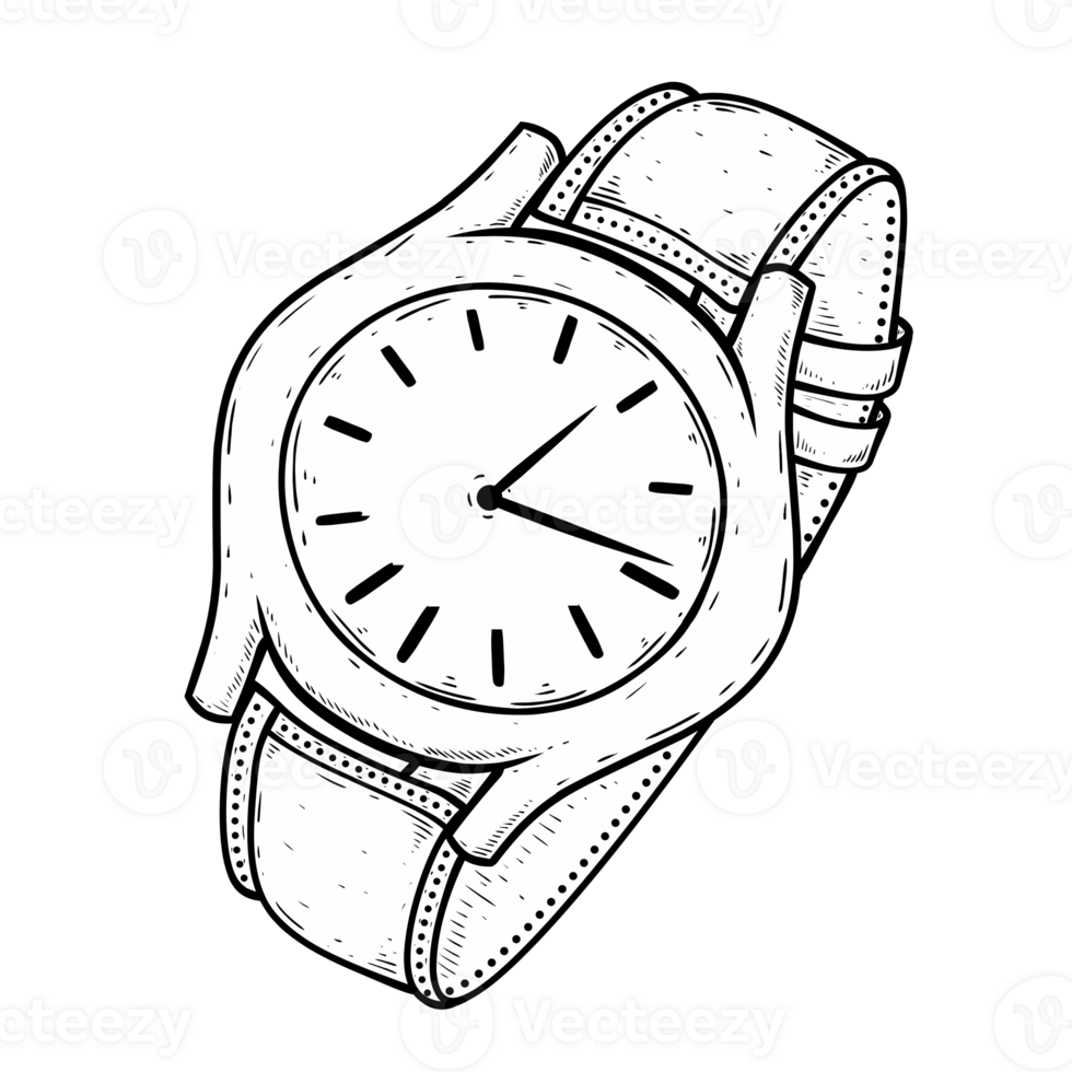 Sketch illustration of wristwatch png