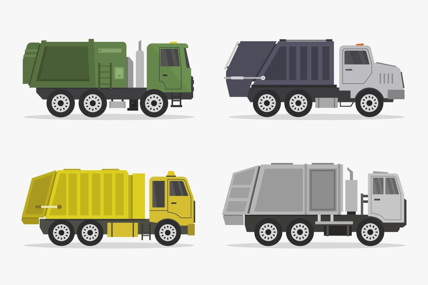 Illustrated Garbage Trucks vector
