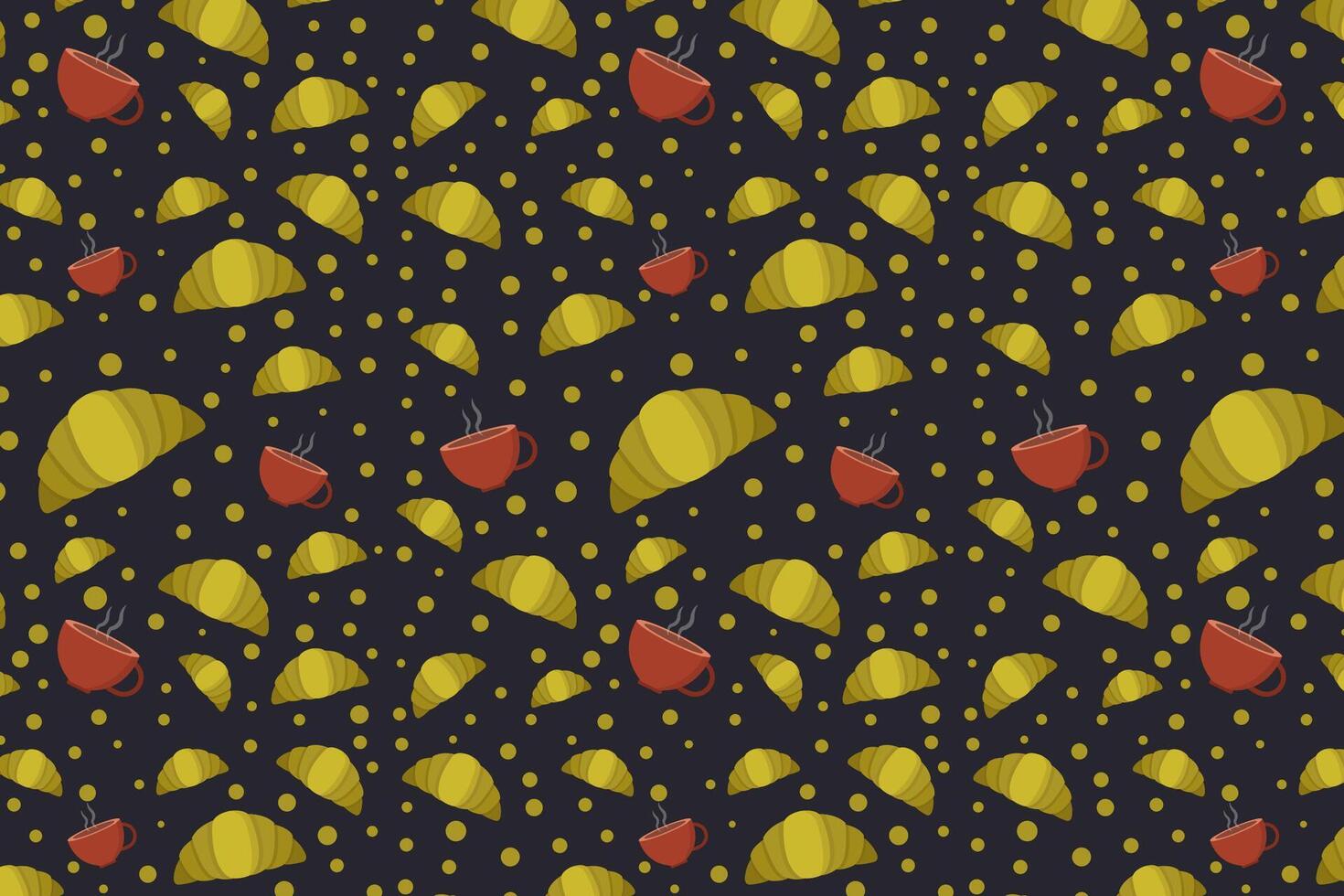 Croissants pattern illustrated on white background vector